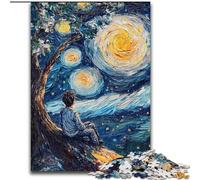 Puzzle per adulti 1000 puzzle "Ragazzo sotto le stelle", allena il tuo cervello e le tue mani, regali di compleanno unici per bambini dai 14 anni in su (dimensioni 50x75cm)