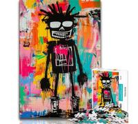 Puzzle per adulti 1000 puzzle robot in stile Basquiat, tempo libero per ammazzare il tempo in casa, ideale come regalo per tutta la famiglia dai 14 anni in su, 38x26cm