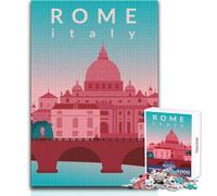 Puzzle per adulti 1000 puzzle Roma Gioco stimolante Giocattoli educativi per l'apprendimento Opere d'arte Regalo Dimensioni 38x52cm