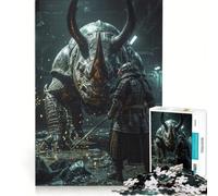 Puzzle per adulti: 1000 puzzle - Samurai contro la bestia corazzata giochi divertenti allena la mente e le mani rafforza l'amore tra le coppie 38x26cm