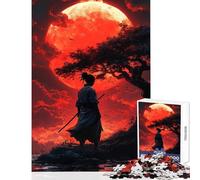 Puzzle per adulti 1000 puzzle Samurai sotto la luna di sangue Giocattoli antistress Ottimo regalo per giochi Gioco pratico Aiuta il cervello a esercitare Dimensioni 38x52cm