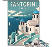 Puzzle per adulti 1000 puzzle Santorini Grecia Viaggio Gioco stimolante e gioco per famiglie Ideale come regalo per tutta la famiglia (50x75cm) 1000 pezzi