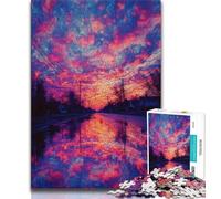 Puzzle per adulti 1000 puzzle scena di strada al tramonto, giocattoli educativi per l'apprendimento, giochi per famiglie adatti per la decorazione del desktop 38x26cm