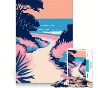 Puzzle per adulti 1000 Puzzle Spiaggia tranquilla Minimalista Gioco di incastro preciso Rompicapo Regalo Divertimento rilassante Regalo di Natale Arte (38x52cm)