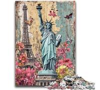 Puzzle per adulti 1000 puzzle Statua della Libertà Aiuta il cervello a esercitare Giocattoli avvincenti per coltivare la pazienza Decorazione perfetta 50x75cm