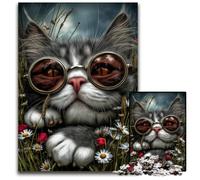 Puzzle per adulti 1000 puzzle Steampunk Cat Puzzle in legno Gioco stimolante Giocattoli, compleanno unico e regali per età 14 anni in su 50X75CM