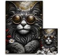 Puzzle per adulti 1000 puzzle Steampunk Cat Puzzle in legno Gioco stimolante Giocattoli, compleanno unico e regali per età 14 anni in su 50X75CM