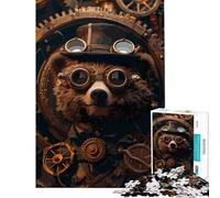 Puzzle per adulti 1000 puzzle Steampunk Orso Animale Divertimento a casa Attività Migliora la memoria Gioco pratico per ragazzi dai 14 anni in su 38x26cm