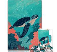Puzzle per adulti 1000 puzzle Tartaruga astratta, tempo libero per ammazzare il tempo in casa, ideale come regalo per tutta la famiglia dai 14 anni in su, 38x26cm