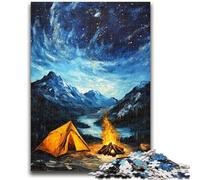 Puzzle per adulti 1000 puzzle Tenda sotto il cielo notturno, gioco per famiglie antistress sfida difficile migliora l'amore tra coppie 26X38CM