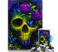 Puzzle per adulti 1000 puzzle teschio misterioso, giocattoli educativi per l'apprendimento, giochi per famiglie, adatti per la decorazione del desktop, 75x50cm