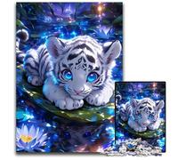 Puzzle per adulti 1000 puzzle Tigre bianca Puzzle in legno Gioco stimolante Giocattoli, compleanno unico e regali per età 14 anni in su 50X75CM