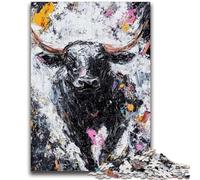 Puzzle per adulti 1000 puzzle Toro nero e oro Gioco rompicapo Decorazione da parete Regali unici per compleanno e Natale 26x38cm