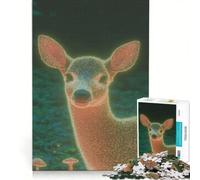 Puzzle per adulti 1000 Puzzle Un cervo magico con corna luminose in una foresta incantata, giocattolo educativo, ideale per passare il tempo in casa, regali di Natale e compleanno 50x75cm