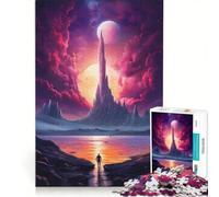 Puzzle per adulti 1000 puzzle Un uomo va alle torri della fantasia, gioco interattivo, per divertimento in famiglia, per rafforzare l'amore tra le coppie 50x75cm