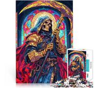 Puzzle per adulti 1000 puzzle Vetrata con la morte Fatto di carta,Adatto a persone dai 14 anni in su Home Giochi Educativi Giocattoli Fai da Te regalo di compleanno。misurare:26x38cm