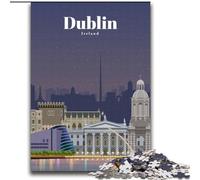 Puzzle per adulti 1000 puzzle Viaggio a Dublino Gioco per famiglie Antistress Sfida difficile Collezione di artisti, Belle arti (38x52cm) 1000 pezzi