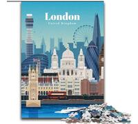 Puzzle per adulti 1000 puzzle Viaggio a Londra e visita Gioco per famiglie Antistress Sfida difficile Collezione di artisti, Belle arti (26x38cm) 1000 pezzi