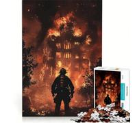 Puzzle per adulti 1000 Puzzle Vigili del fuoco in prima linea Edificio in fiamme, Giochi per famiglie, Interazione genitore-figlio, Gioco stimolante Regalo 38x26cm