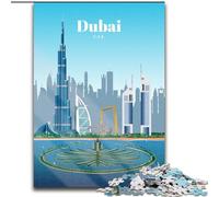 Puzzle per adulti 1000 puzzle Visita Dubai, per 14+ anni Per divertimento in famiglia e serata di giochi Collezione di artisti, Belle arti 26x38cm