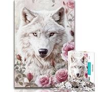 Puzzle per adulti 1000 puzzle Wolf Rose per adulti, per giochi educativi, giocattoli, offerte regalo per tutta la famiglia (dimensioni 75x50cm)