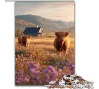 Puzzle per adulti 1000 puzzle Yak sulla prateria, giocattolo educativo intellettuale decomprimente, regalo di compleanno, regali dimensioni 26x38cm