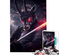 Puzzle per adulti 1000 puzzle Zebra Samurai Guerriero Animale Giochi divertenti per gioco educativo Sfida Giocattolo Ottimo regalo e giocattolo Decorazione murale (Dimensioni 38x26cm)