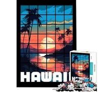 Puzzle per adulti 1000 puzzle Zen Calma Tramonto Hawaii Giochi divertenti per gioco educativo Sfida Giocattolo Ottimo regalo e giocattolo Decorazione murale (Dimensioni 38x52cm)