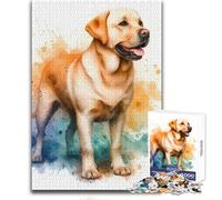 Puzzle per adulti 1000 ritratti di Labrador Retriever ad acquerello, ideali per momenti di relax e tranquillità, taglio uniforme e pulito, giocattolo per il tempo libero, dimensioni 50x75cm