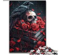 Puzzle per adulti 1000 Rose Skull, adatti a persone dai 14 anni in su Difficili da completare ma divertenti e spiritosi Ottimo regalo (dimensioni 26x38cm)