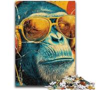 Puzzle per adulti 1000 scimmie con occhiali, gioco per famiglie, antistress, sfida difficile, regali di Babbo Natale segreto, 26x38cm