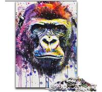 Puzzle per adulti 1000 scimpanzé acquerellati, adatti a persone dai 14 anni in su Difficili da completare ma divertenti e spiritosi Ottimo regalo (dimensioni 26x38cm)