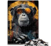 Puzzle per adulti 1000 scimpanzé, difficili da completare ma divertenti e umoristici, regalo di compleanno, regali, arte murale 50x75cm