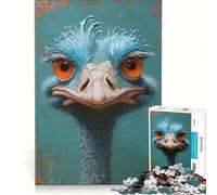 Puzzle per adulti: 1000 struzzi con grandi occhi arancioni gioco rompicapo interazione genitore-figlio rafforza l'amore tra le coppie 38x52cm