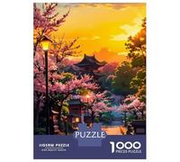 Puzzle Per Adulti 1000 Sunset Pagoda Puzzle Per Adulti Giocattolo Decorazione Da Parete Sfida Difficile Sfida Educativa 38x26cm/1000pcs