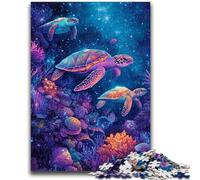Puzzle per adulti 1000 tartarughe marine adatti dai 14 anni in su, gioco intellettuale educativo per compleanni e Natale, 26x38cm