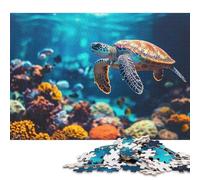 Puzzle per adulti 1000 Tartarughe marine nella barriera corallina Puzzle quadrato subacqueo per adulti, puzzle di cartone Puzzle rompicapo per adulti 38x26 cm/1000 pezzi