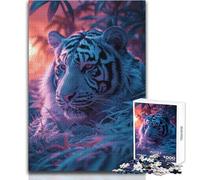 Puzzle per adulti 1000 Tigre Tramonto estetico Ideale per momenti di relax tranquilli Taglio uniforme pulito Giocattolo per il tempo libero Dimensioni 38x26cm