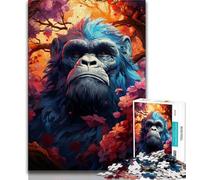 Puzzle per adulti 1000 Un gorilla tra i fiori Puzzle per adolescenti, giocattoli da gioco Ogni pezzo è unico - Gioco divertente e stimolante per tutta la famiglia (dimensioni 75x50cm)