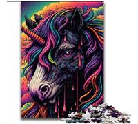 Puzzle per adulti, 1000 unicorni colorati, puzzle in legno, gioco interattivo per famiglie, decorazioni fai da te per la casa, stimolante rompicapo regalo (dimensioni 26x38cm)
