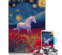 Puzzle per adulti 1000 unicorni misteriosi, gioco stimolante e gioco per famiglie, per la decorazione della casa per età 14 anni in su 38x26cm
