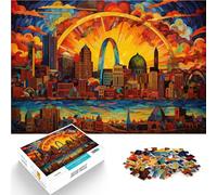 puzzle per adulti 1000 “Vetrate di St. Louis” Fatto di carta，per età 14+ Difficile e impegnativo Un'opera d'arte。misurare：38x52cm/14.96x20.47pollice