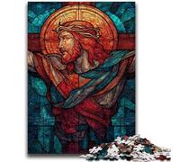 Puzzle per adulti 1000 vetrate raffiguranti Gesù, adatti a partire dai 14 anni, giochi per famiglie, ideali come regalo per tutta la famiglia, 26x38cm
