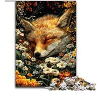 Puzzle per adulti 1000 Volpe che dorme tra i fiori, gioco di giocattoli Ogni pezzo è unico - Gioco divertente e stimolante per tutta la famiglia per età 14 50x75cm