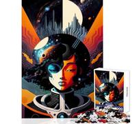 Puzzle per adulti 1000 volti astratti nello spazio giocattoli per la decorazione della casa regali di Babbo Natale segreto gioco rompicapo ogni pezzo è unico - dimensioni 38x26cm