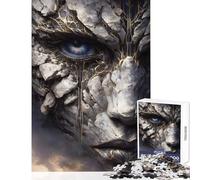 Puzzle per adulti 1000 volti di pietra con venature dorate giocattoli per la decorazione della casa regali di Babbo Natale segreto gioco rompicapo ogni pezzo è unico - dimensioni 50x75cm