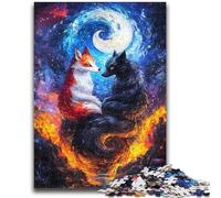 Puzzle per adulti 1000 Yin Yang Fox Brain Intelligence Challenge Giocattoli avvincenti Regalo divertente per età 14+ 26x38cm