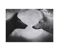 Puzzle Per Adulti 1000pcs(38x26cm) Black Wolf Vs White Wolf Puzzle Per Adulti Gioco Pratico Taglio Di Precisione Regali Unici Per Compleanno E Natale 1000pcs(38x26cm)