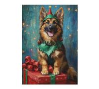 Puzzle Per Adulti 1000pcs(38x26cm) Christmas German Shepherd Dog Puzzle Gioco Pratico Sfida Difficile Regali Per Amici E Familiari 1000pcs(38x26cm)