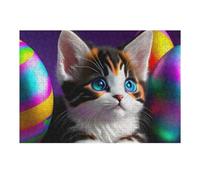 Puzzle Per Adulti 1000pcs(38x26cm) Colorful Easter Eggs with Cute Kitten Puzzle Giochi Rilassanti Decorazione Per La Casa Regali Unici Per Compleanno E Natale 1000pcs(38x26cm)
